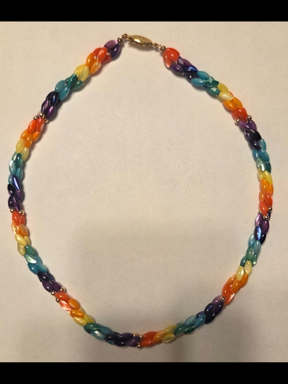 Vintage Beaded Twist Necklace - Rainbow Colors - Picture 2 of 3